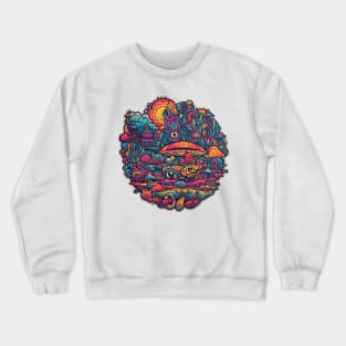 Strange World Trippy Sticker Art Crewneck Sweatshirt